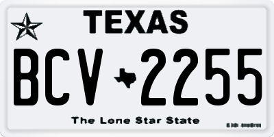 TX license plate BCV2255