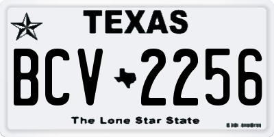 TX license plate BCV2256
