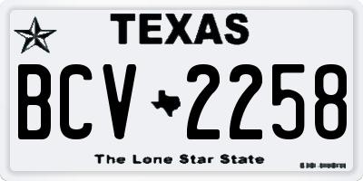 TX license plate BCV2258