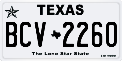 TX license plate BCV2260