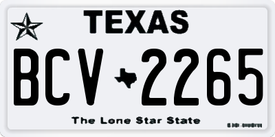 TX license plate BCV2265