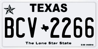TX license plate BCV2266