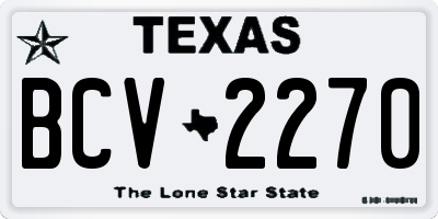 TX license plate BCV2270
