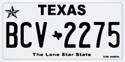 TX license plate BCV2275
