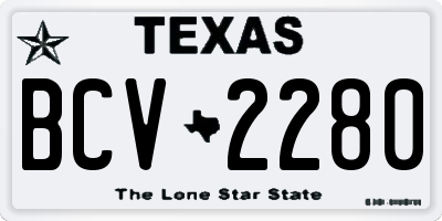 TX license plate BCV2280