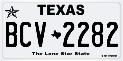 TX license plate BCV2282