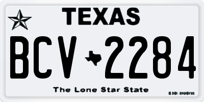 TX license plate BCV2284