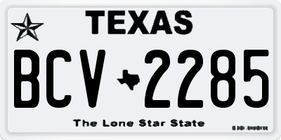 TX license plate BCV2285