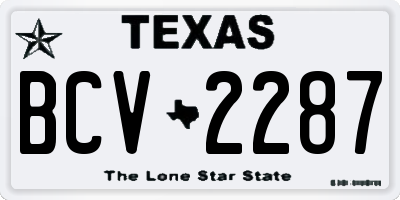 TX license plate BCV2287
