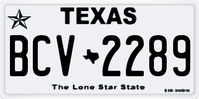 TX license plate BCV2289