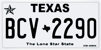 TX license plate BCV2290