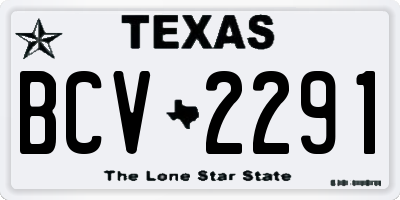 TX license plate BCV2291