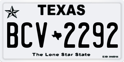 TX license plate BCV2292