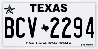 TX license plate BCV2294