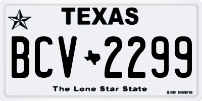 TX license plate BCV2299