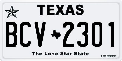 TX license plate BCV2301