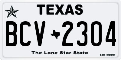 TX license plate BCV2304