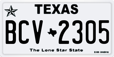 TX license plate BCV2305