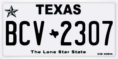 TX license plate BCV2307