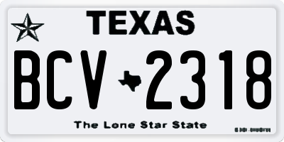 TX license plate BCV2318