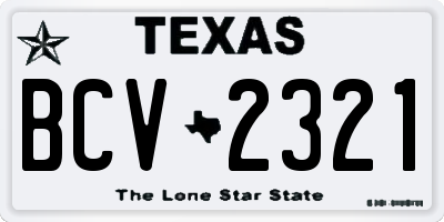 TX license plate BCV2321