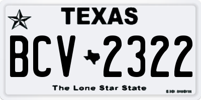 TX license plate BCV2322