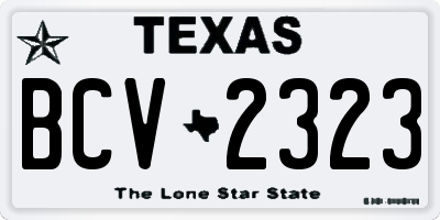 TX license plate BCV2323