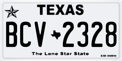 TX license plate BCV2328