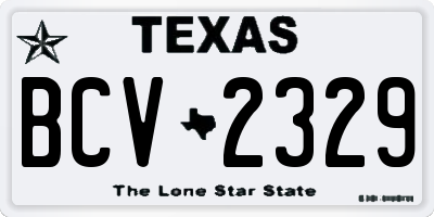 TX license plate BCV2329