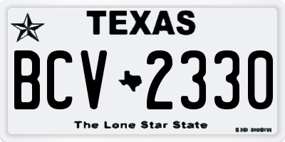 TX license plate BCV2330