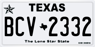 TX license plate BCV2332