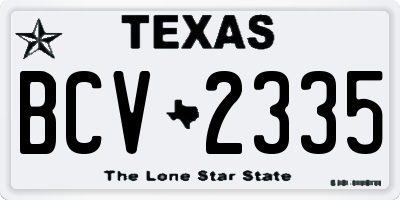TX license plate BCV2335