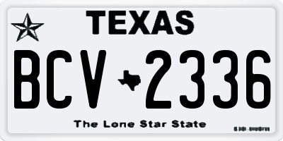 TX license plate BCV2336