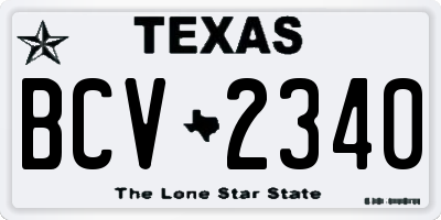 TX license plate BCV2340