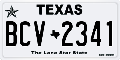 TX license plate BCV2341
