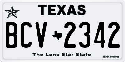 TX license plate BCV2342