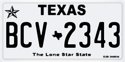 TX license plate BCV2343