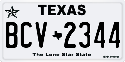 TX license plate BCV2344