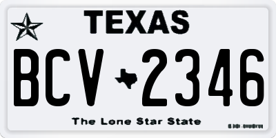 TX license plate BCV2346