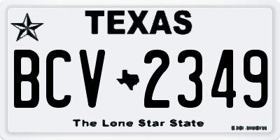 TX license plate BCV2349