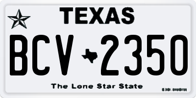TX license plate BCV2350