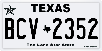 TX license plate BCV2352