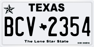 TX license plate BCV2354