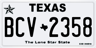 TX license plate BCV2358