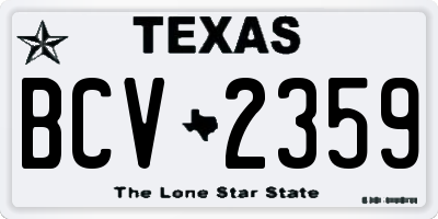 TX license plate BCV2359