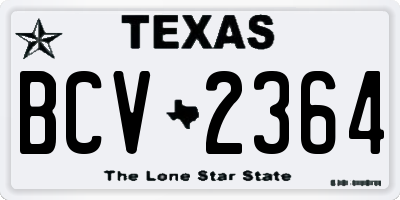 TX license plate BCV2364