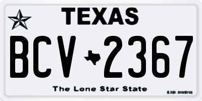 TX license plate BCV2367