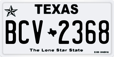 TX license plate BCV2368