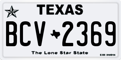 TX license plate BCV2369