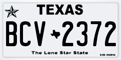 TX license plate BCV2372